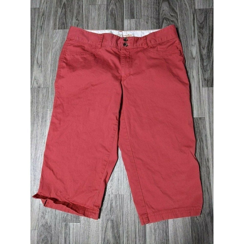 (3/$35) Dockers Womens Size 6‎ Buttoned Back Pockets Red Capri Pants
